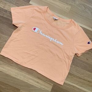 Champion Short Sleeve Crewneck Cropped Tee Shirt Light Orange Women’s S